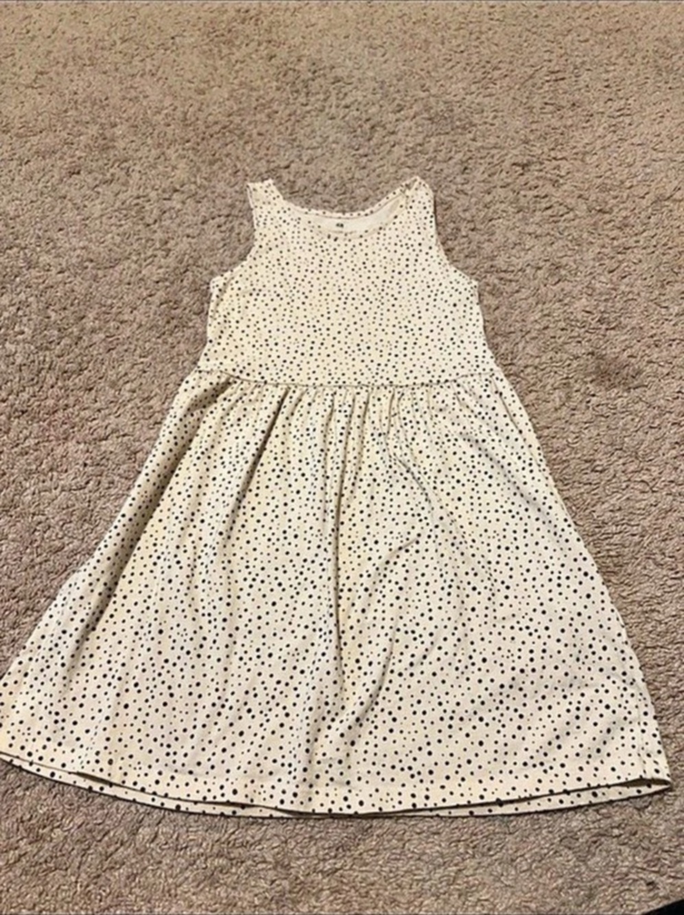 H&M Girls Polka Dot Dress White & Black Size 4-5Y